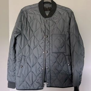 Jcrew Quilted base jacket- silver grey, size S